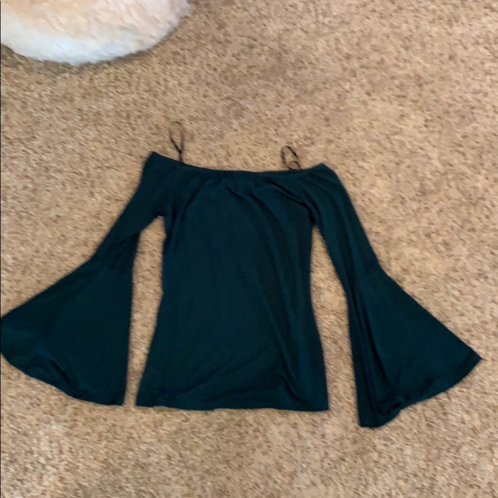 Off the shoulder blouse with bell bottom sleeves